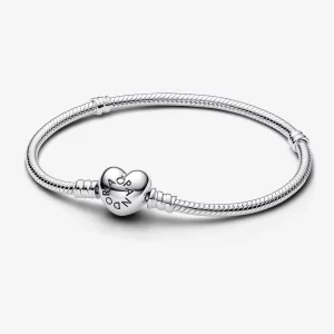 Πρωτότυπο βραχιόλι ασημένιο  925 με κούμπωμα Mickey Mouse με καρδιά για Αγίου Βαλεντίνου